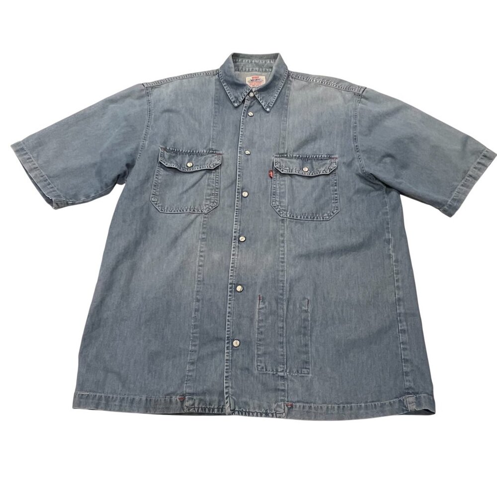 Levi's Vintage Denim Short Sleeve Snap Work Shirt, L